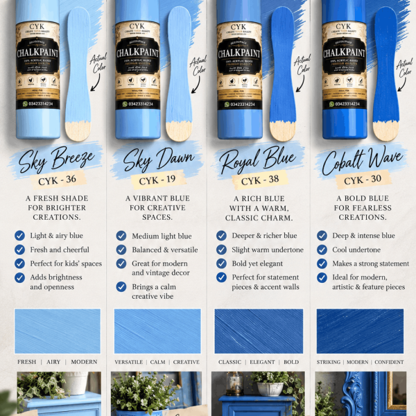 CYK Chalk Paint Blue Shades Collection