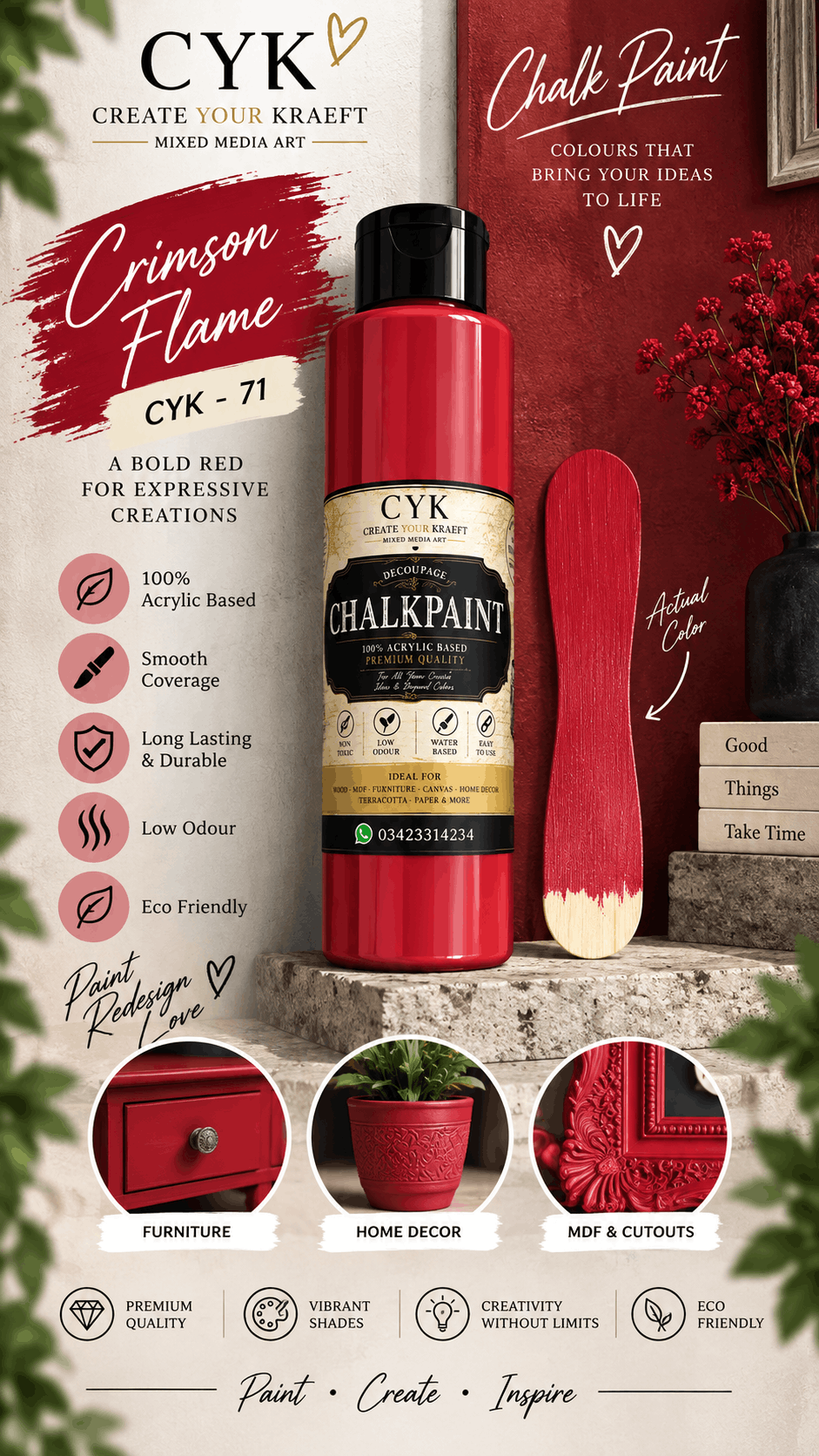 CYK Chalk Paint Crimson Flame CYK-71